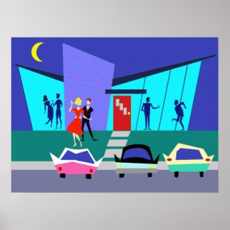 Retro Open House Party Poster