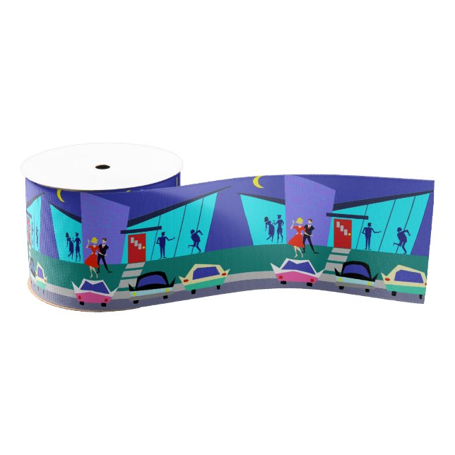 Retro Open House Party Ribbon (Spool)