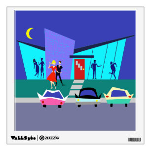 Retro Open House Party Wall Decal
