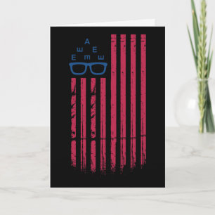 Retro Optometrist Usa Flag 4th Of July Sight Squad Card