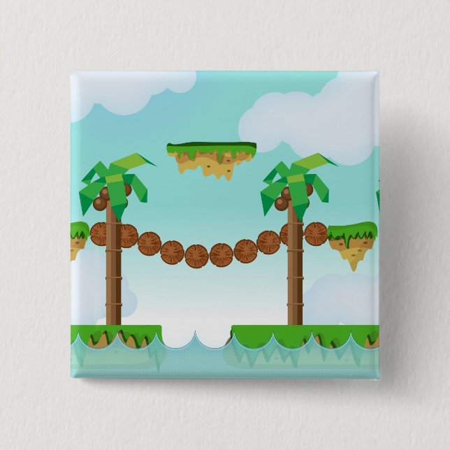 Retro or classic Platform game Pinback Button (Front)
