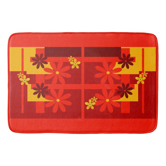 Retro orange 1970's bath mat (Front)