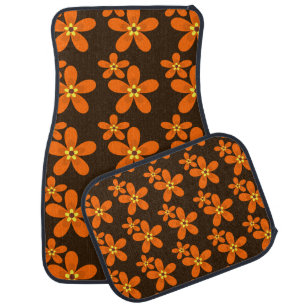Retro orange 1970's car floor mat