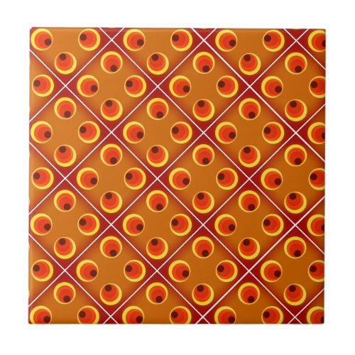 Retro orange 1970s ceramic tile
