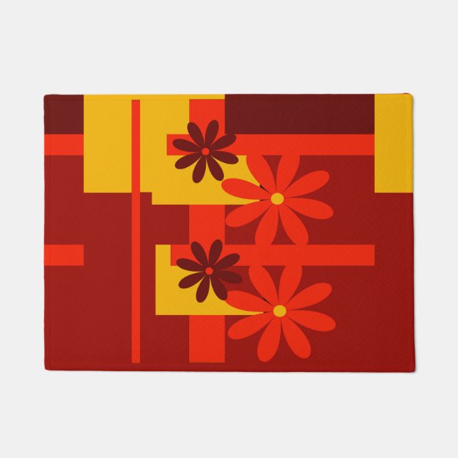 Retro orange 1970's doormat (Front)