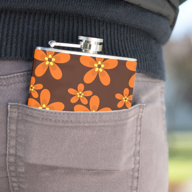 Retro orange 1970's flask (In Situ)
