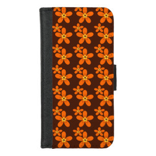 Retro orange 1970's iPhone 8/7 wallet case