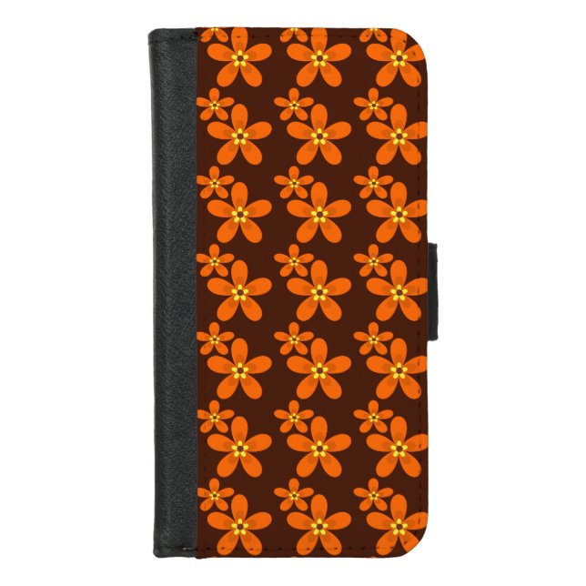 Retro orange 1970's iPhone wallet case (Front)