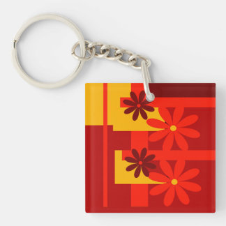 Retro orange 1970's keychain