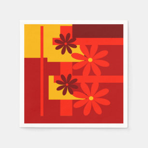 Retro orange 1970's napkins