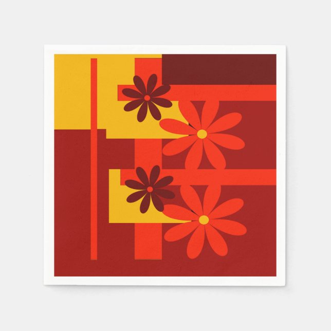 Retro orange 1970's napkins (Front)