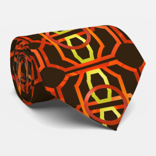 Retro orange 1970's neck tie