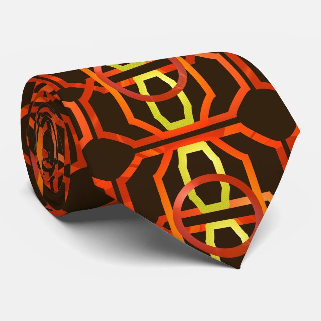 Retro orange 1970's neck tie (Rolled)