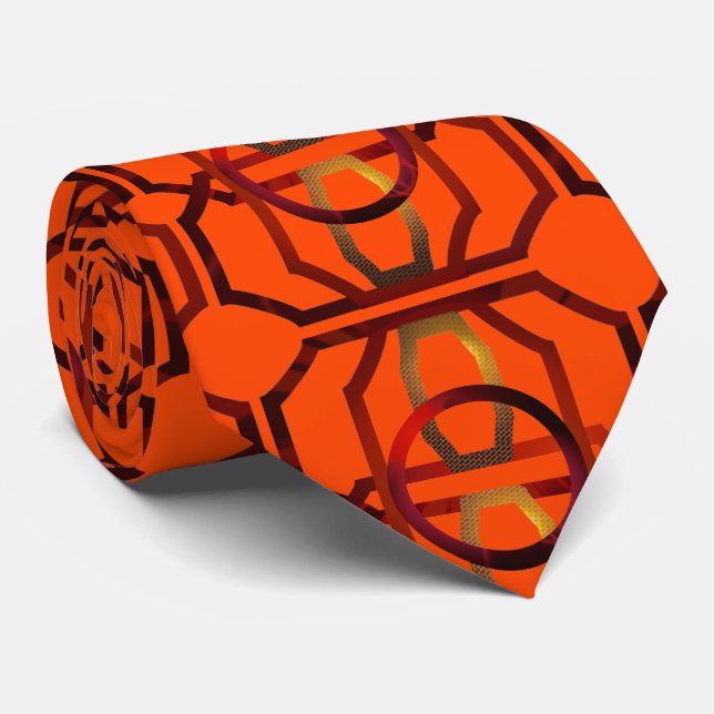 Retro orange 1970's neck tie (Rolled)