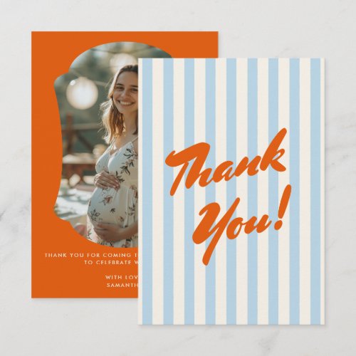 Retro Orange Abstract Photo Frame Baby Shower