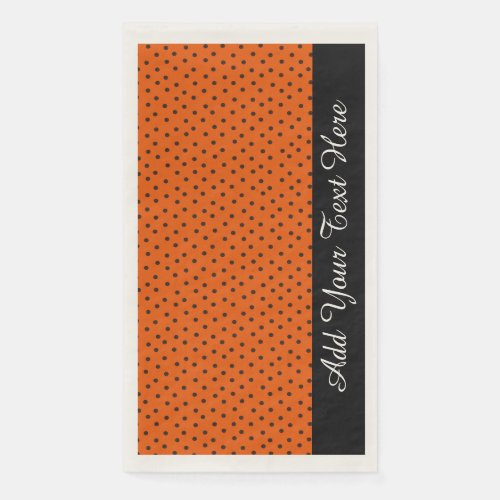 Retro Orange And Black Polka Dots Paper Guest Towe Paper Guest Towels