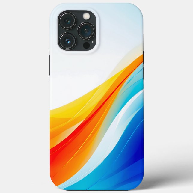 Retro Orange and Blue abstract curved lines Case-Mate iPhone Case (Back)