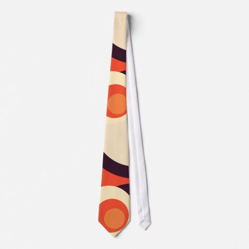 Retro Orange and Brown Fifties Abstract Art Tie