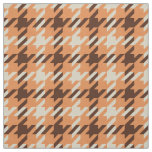 Retro orange and brown houndstooth plaid pattern fabric