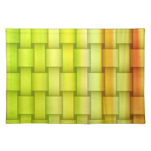 Retro orange and green graphic design cloth placemat