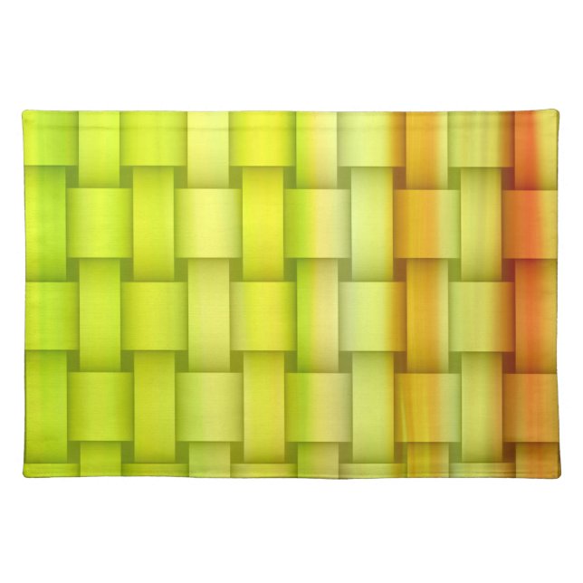 Retro orange and green graphic design cloth placemat (Front)
