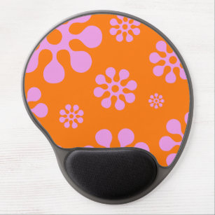 Retro Orange And Pink Floral  Mousepad