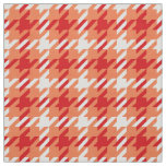 Retro orange and red houndstooth plaid pattern fabric