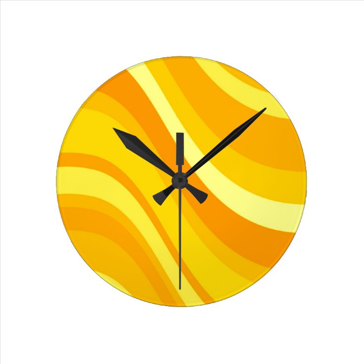Retro Orange and Yellow Wall Clock Zazzle