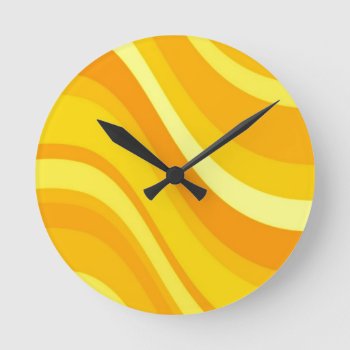 Retro Orange And Yellow Wall Clock by QuoteLife at Zazzle