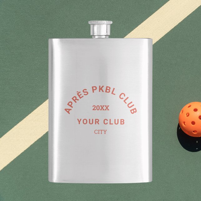 Retro Orange Après PKBL Club Crest Pickleball Flask (Creator Uploaded)