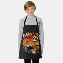 Retro Orange Cat Play Battery 2% Humor
