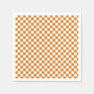 Retro Orange Check Napkins