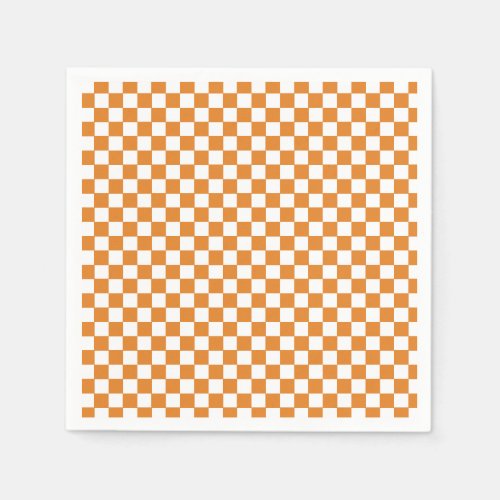 Retro Orange Check Napkins