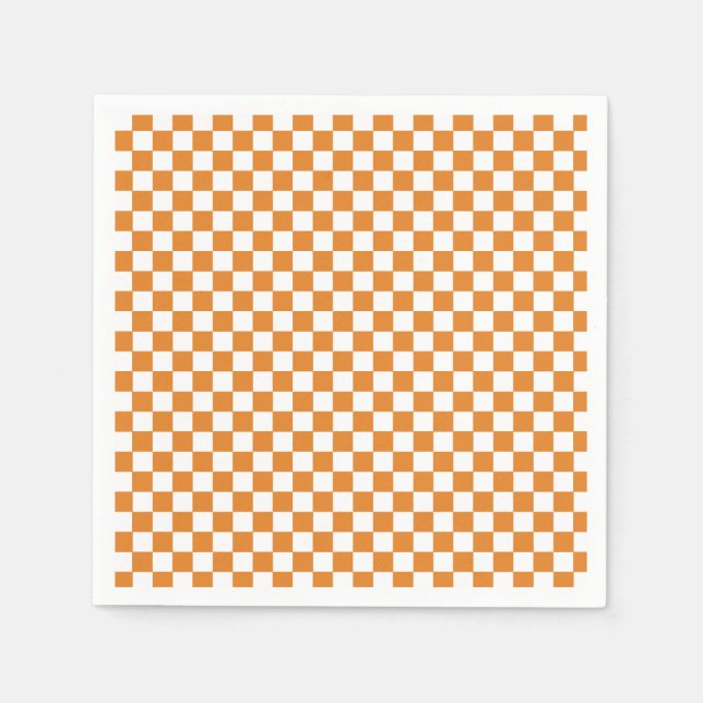 Retro Orange Check Napkins (Front)