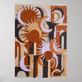 Retro Orange Circle Abstract Poster