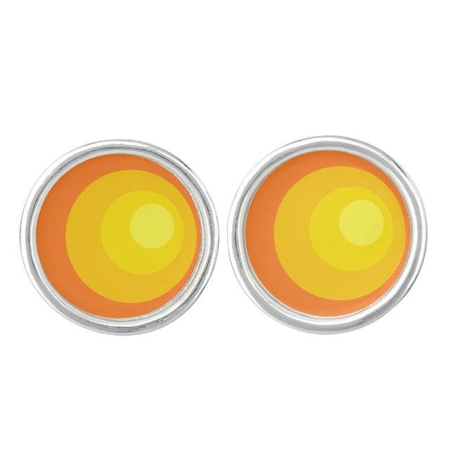 Retro Orange Circles Cufflinks (Front)