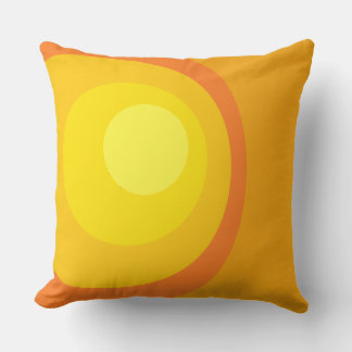 Retro Orange Circles Throw Pillow