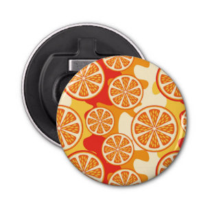 Retro Orange Citrus Pattern Bottle Opener