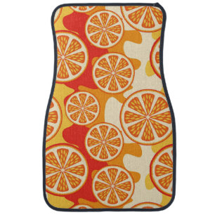 Retro Orange Citrus Pattern Car Floor Mat