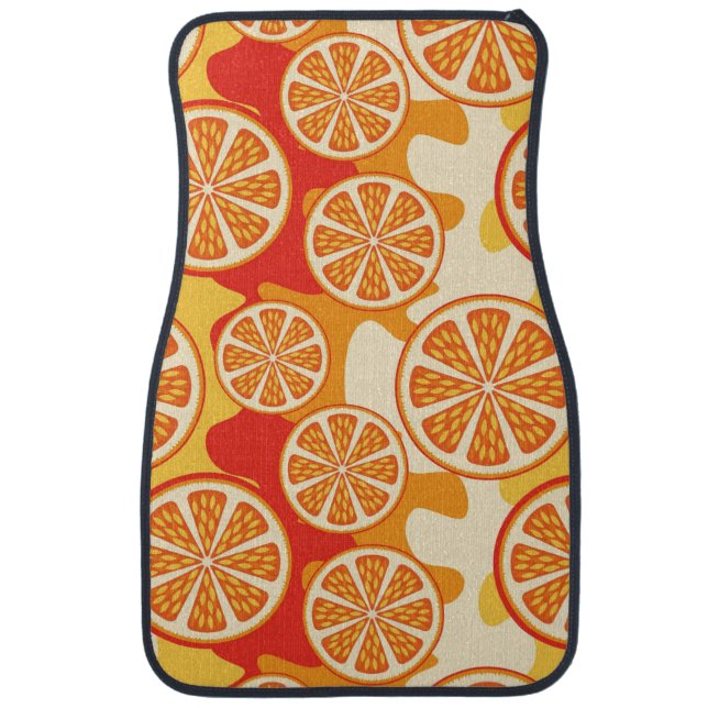 Retro Orange Citrus Pattern Car Floor Mat (Front)