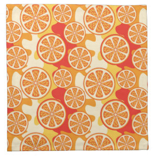 Retro Orange Citrus Pattern Cloth Napkin
