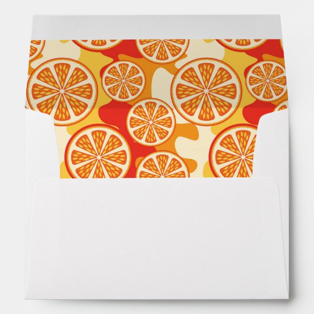 Retro Orange Citrus Pattern Envelope (Back (Bottom))