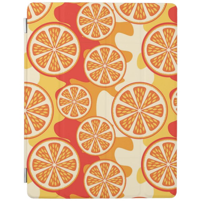 Retro Orange Citrus Pattern iPad Smart Cover (Front)
