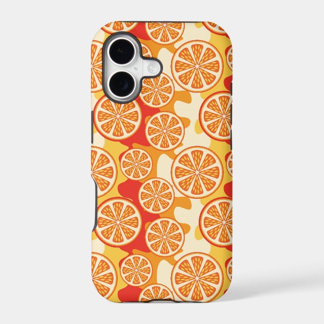 Retro Orange Citrus Pattern Iphone Case (Back)