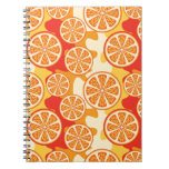 Retro Orange Citrus Pattern Notebook