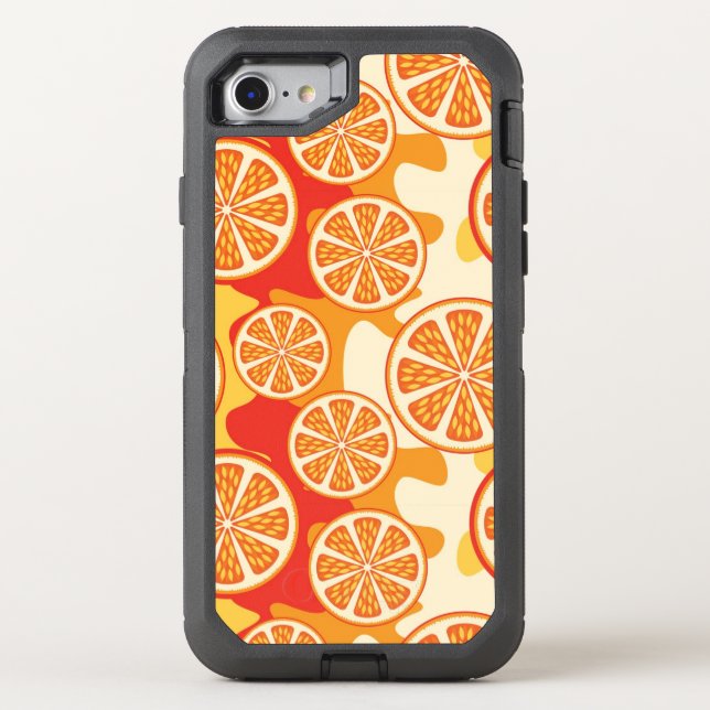Retro Orange Citrus Pattern Otterbox iPhone Case (Back)