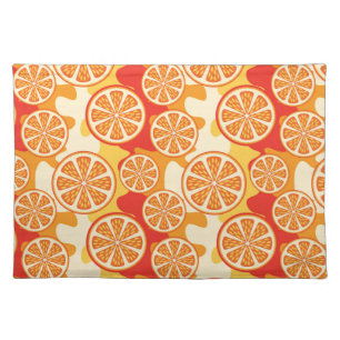 Retro Orange Citrus Pattern Placemat