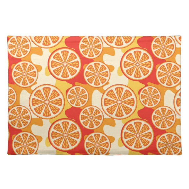 Retro Orange Citrus Pattern Placemat (Front)