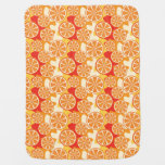 Retro Orange Citrus Pattern Swaddle Blanket