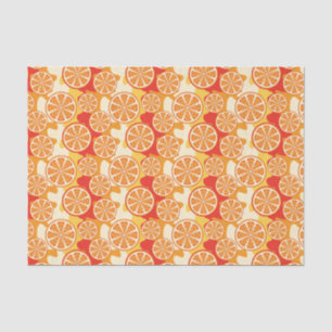 Retro Orange Citrus Pattern Tissue Paper
